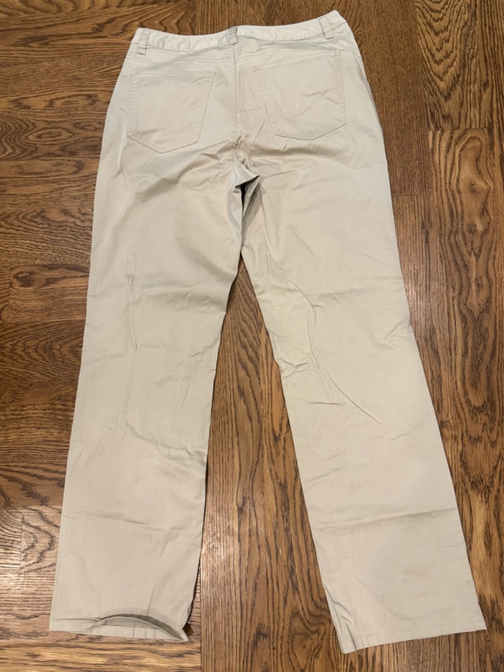 Talbots Classic Beige Khaki Pants Size 10 Stretch Straight Leg - Picture 8 of 9